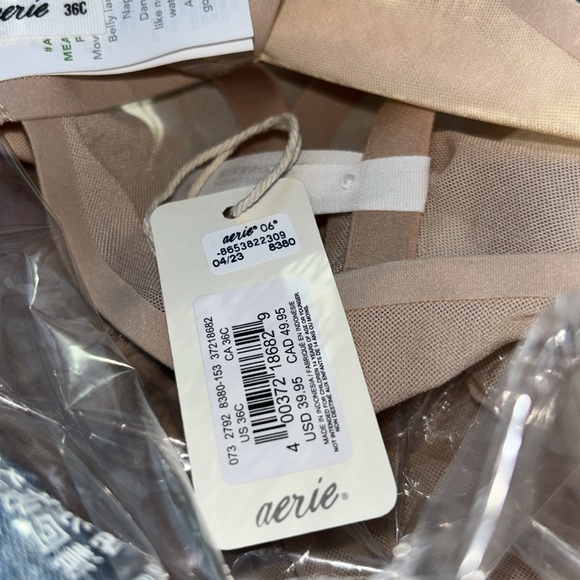 NWT Smoothez by Aerie Women's Balconette Sheer Mesh Unlined Bra Beige - Picture 4 of 4